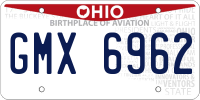 OH license plate GMX6962