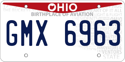 OH license plate GMX6963