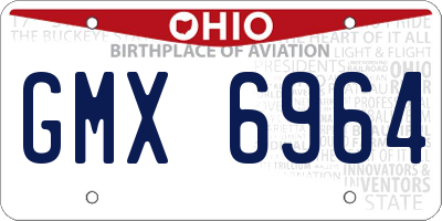 OH license plate GMX6964