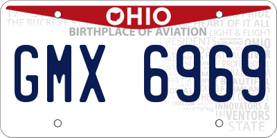 OH license plate GMX6969
