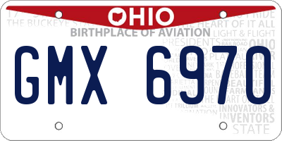 OH license plate GMX6970