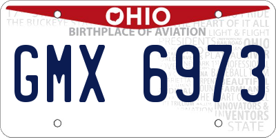 OH license plate GMX6973