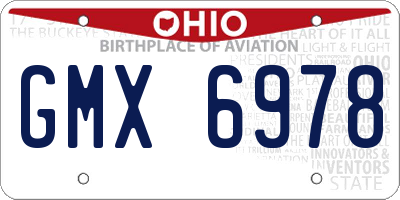 OH license plate GMX6978
