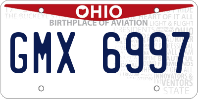 OH license plate GMX6997