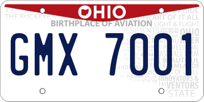 OH license plate GMX7001