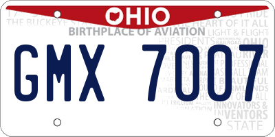 OH license plate GMX7007