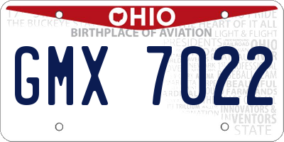 OH license plate GMX7022