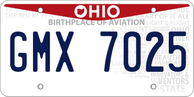 OH license plate GMX7025