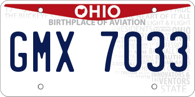 OH license plate GMX7033