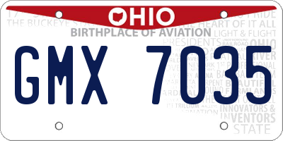 OH license plate GMX7035
