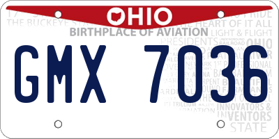 OH license plate GMX7036