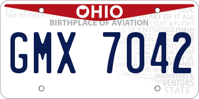 OH license plate GMX7042