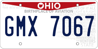 OH license plate GMX7067