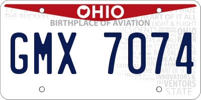 OH license plate GMX7074