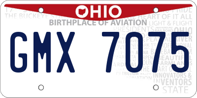 OH license plate GMX7075