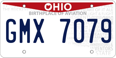 OH license plate GMX7079