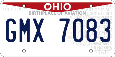 OH license plate GMX7083