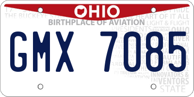 OH license plate GMX7085