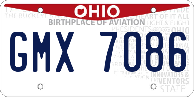 OH license plate GMX7086