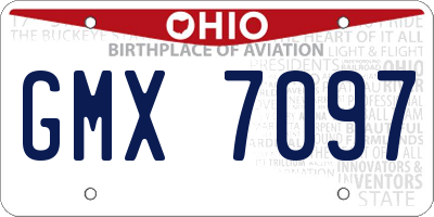 OH license plate GMX7097