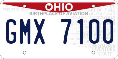 OH license plate GMX7100