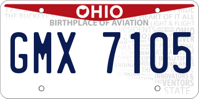 OH license plate GMX7105