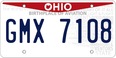 OH license plate GMX7108