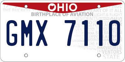 OH license plate GMX7110