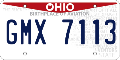 OH license plate GMX7113