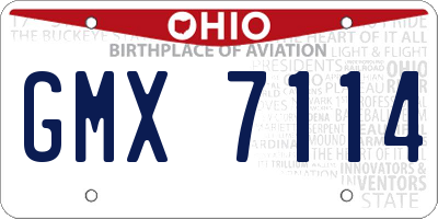 OH license plate GMX7114