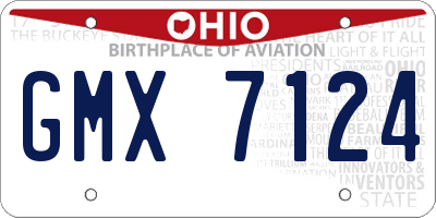 OH license plate GMX7124