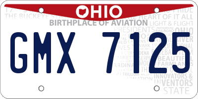 OH license plate GMX7125