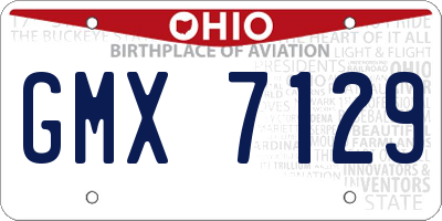 OH license plate GMX7129