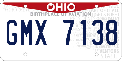 OH license plate GMX7138