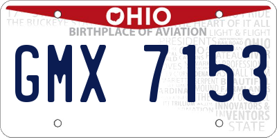 OH license plate GMX7153