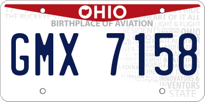 OH license plate GMX7158