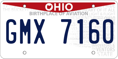 OH license plate GMX7160