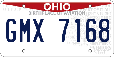 OH license plate GMX7168