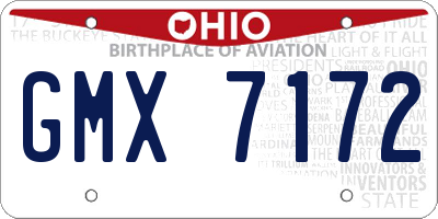OH license plate GMX7172