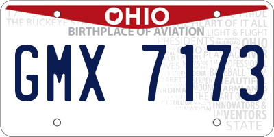 OH license plate GMX7173