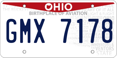 OH license plate GMX7178