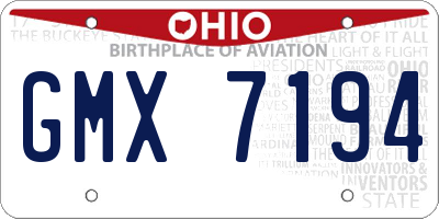 OH license plate GMX7194