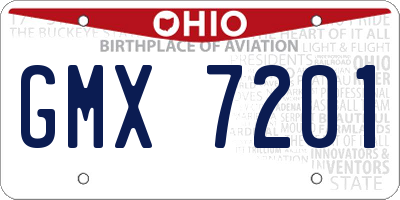 OH license plate GMX7201