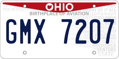 OH license plate GMX7207