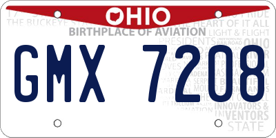 OH license plate GMX7208