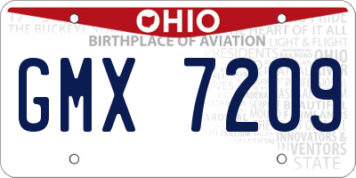 OH license plate GMX7209