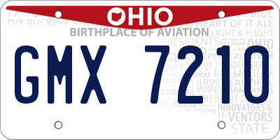 OH license plate GMX7210