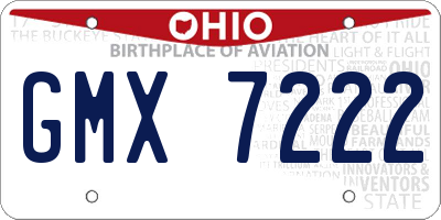 OH license plate GMX7222