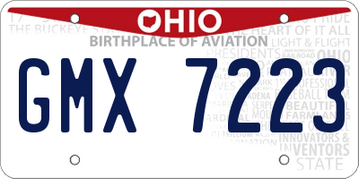 OH license plate GMX7223