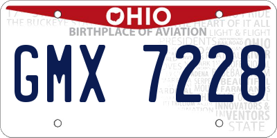 OH license plate GMX7228